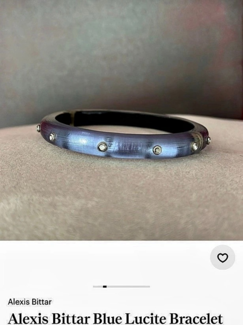 Alexis Bittar Blue Lucite Bracelet w/Rhinestones Rhinestone Bracelet